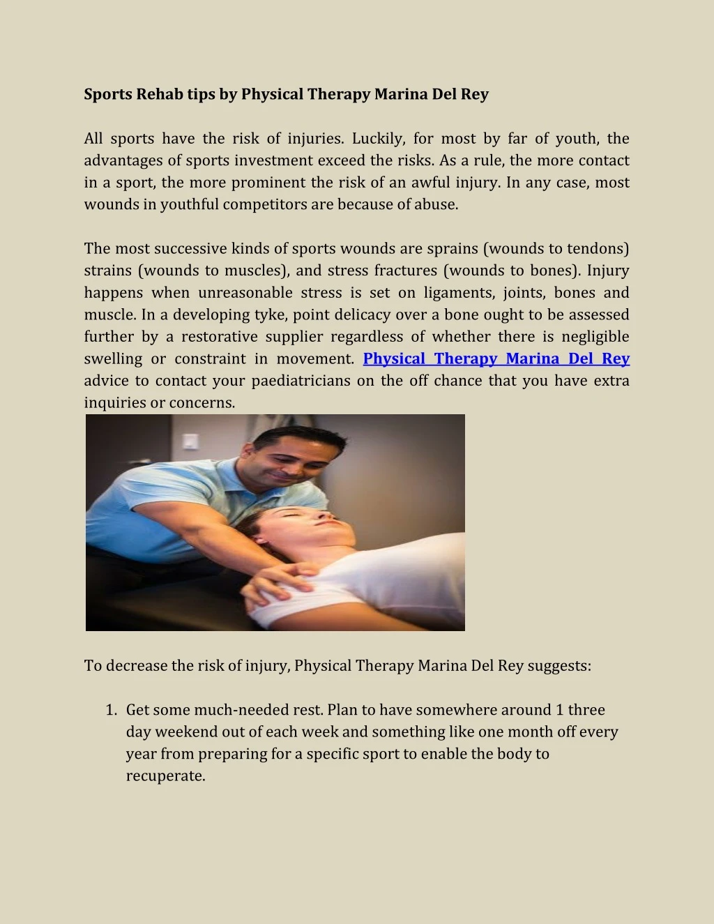 sports rehab tips by physical therapy marina