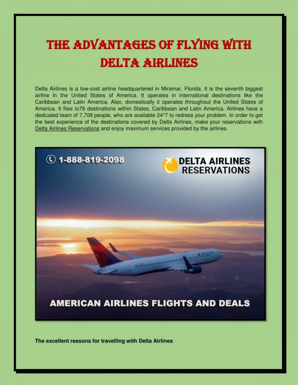 The Advantages of Flying with Delta Airlines