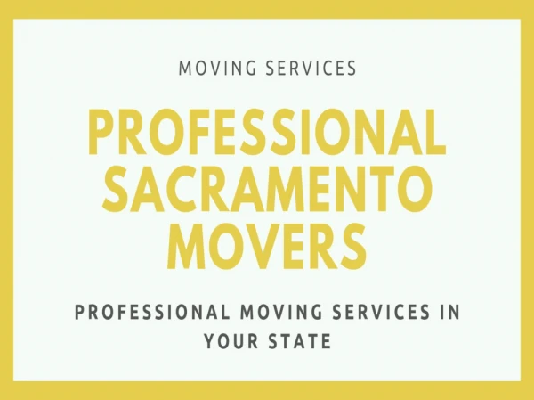 Moving Services in Sacramento CA