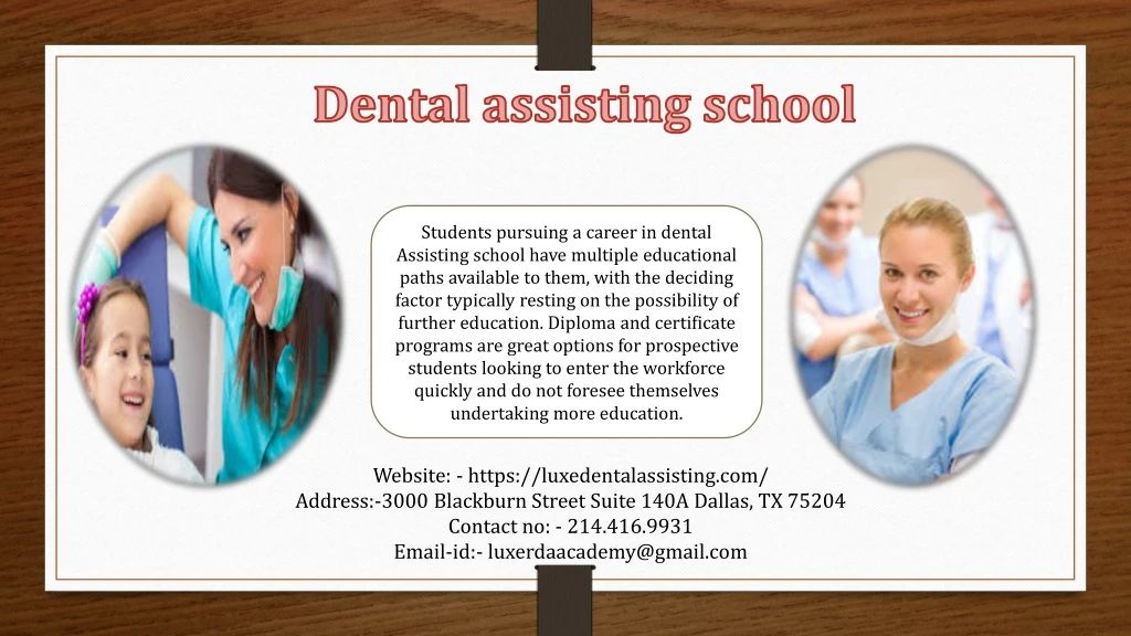 dental assisting school