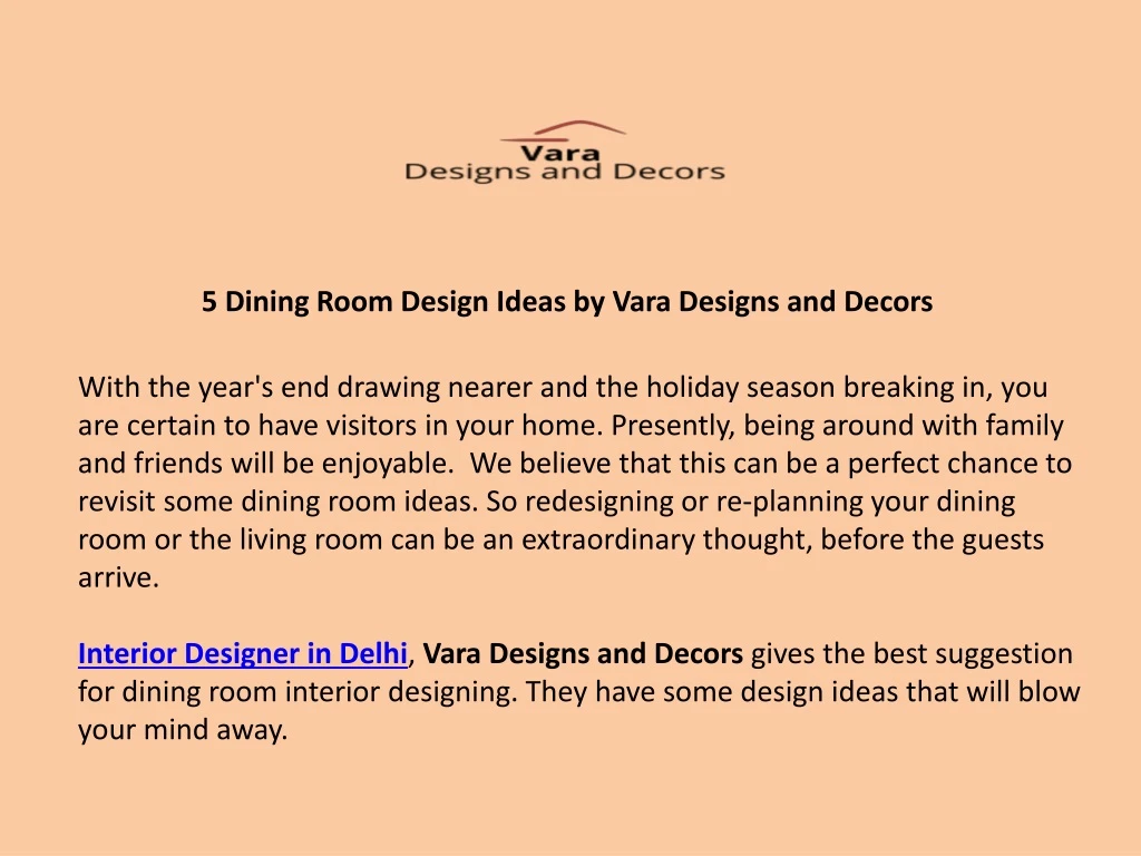 5 dining room design ideas by vara designs