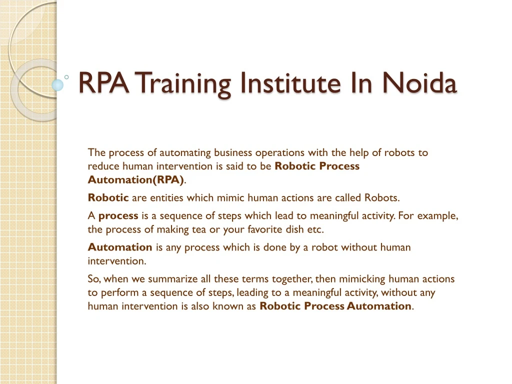 rpa training institute in noida