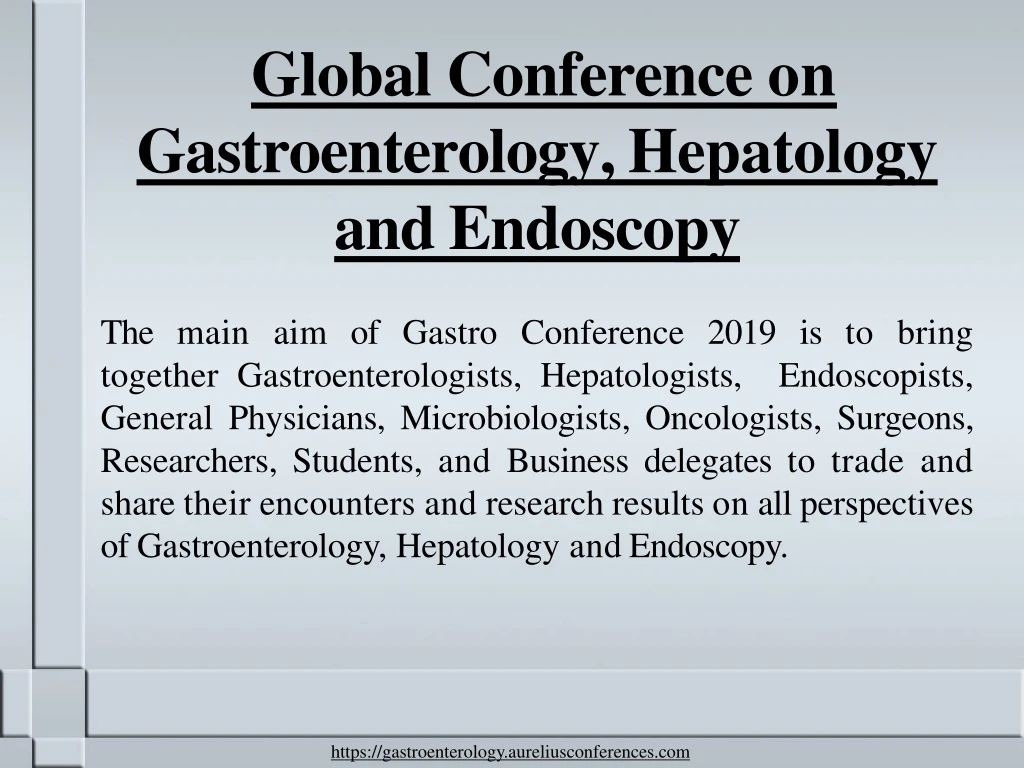 global conference on gastroenterology hepatology and endoscopy