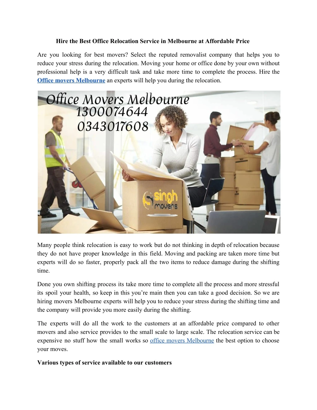 hire the best office relocation service