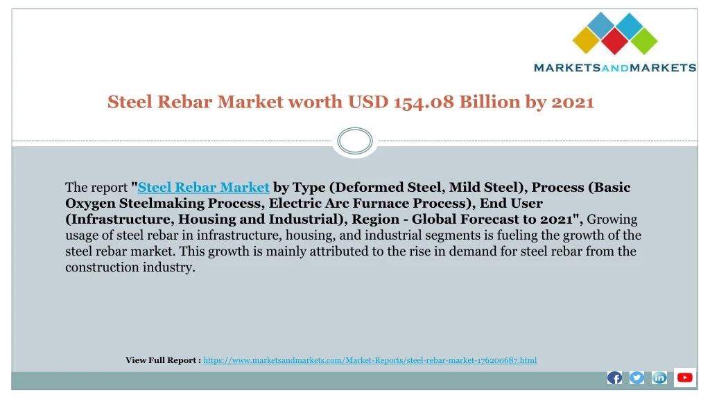 steel rebar market worth usd 154 08 billion by 2021