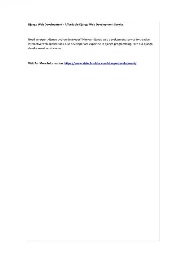 django web development affordable django