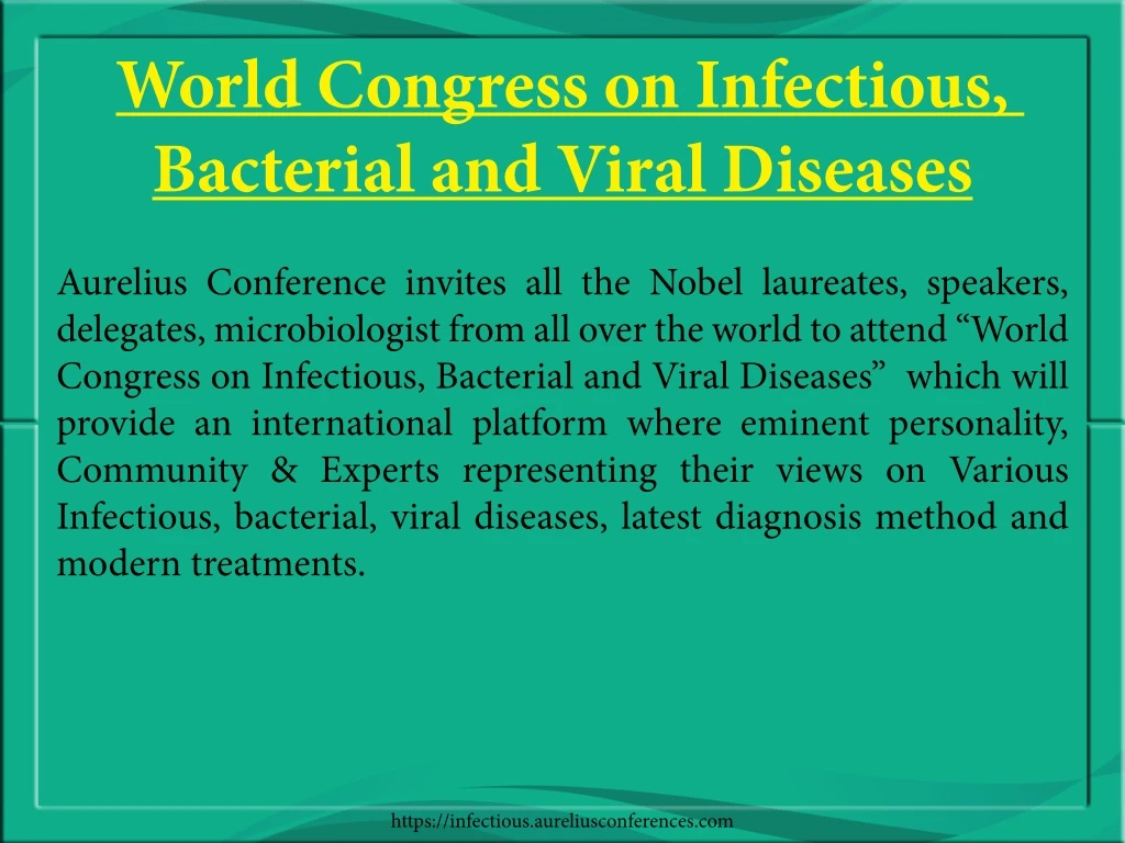 world congress on infectious bacterial and viral