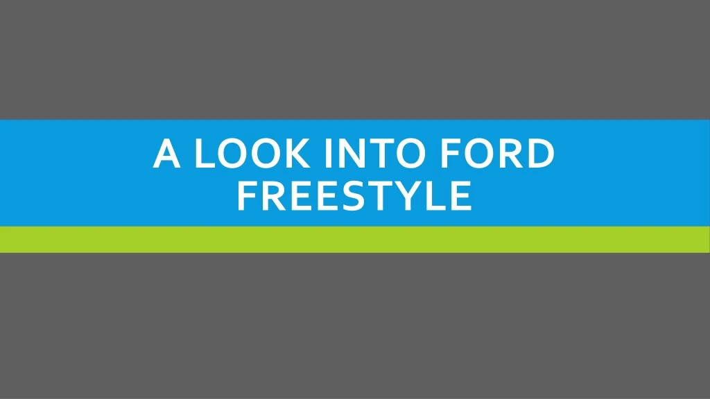 a look into ford freestyle
