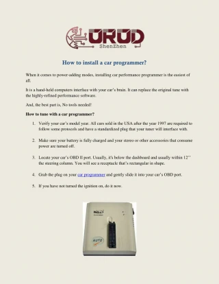 How to install a car programmer? - slide 1