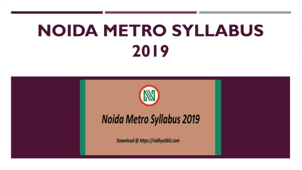 Noida Metro Syllabus 2019 Pdf | NMRC 199 Engineer, CRA Exam Pattern
