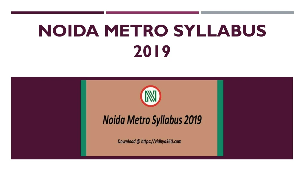 noida metro syllabus 2019