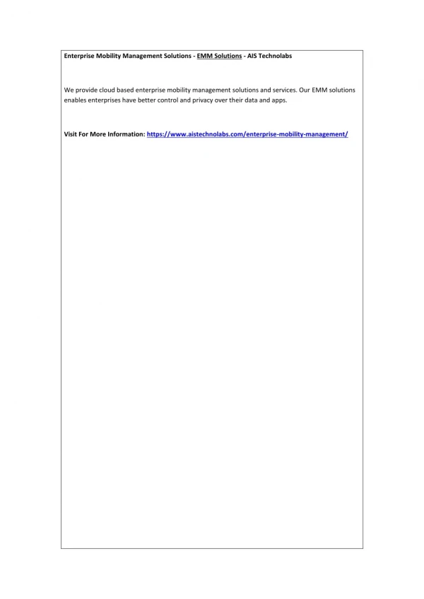 enterprise mobility management solutions