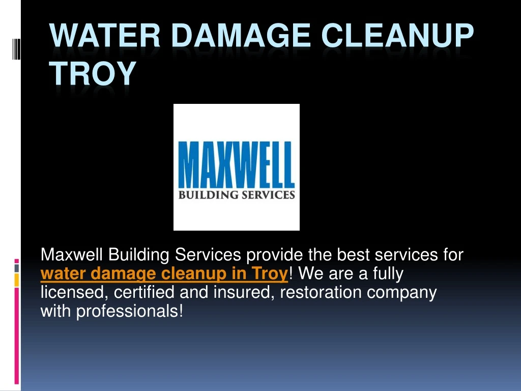 water damage cleanup troy