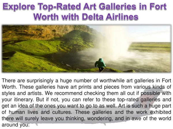 Explore Top-Rated Art Galleries in Fort Worth with Delta Airlines