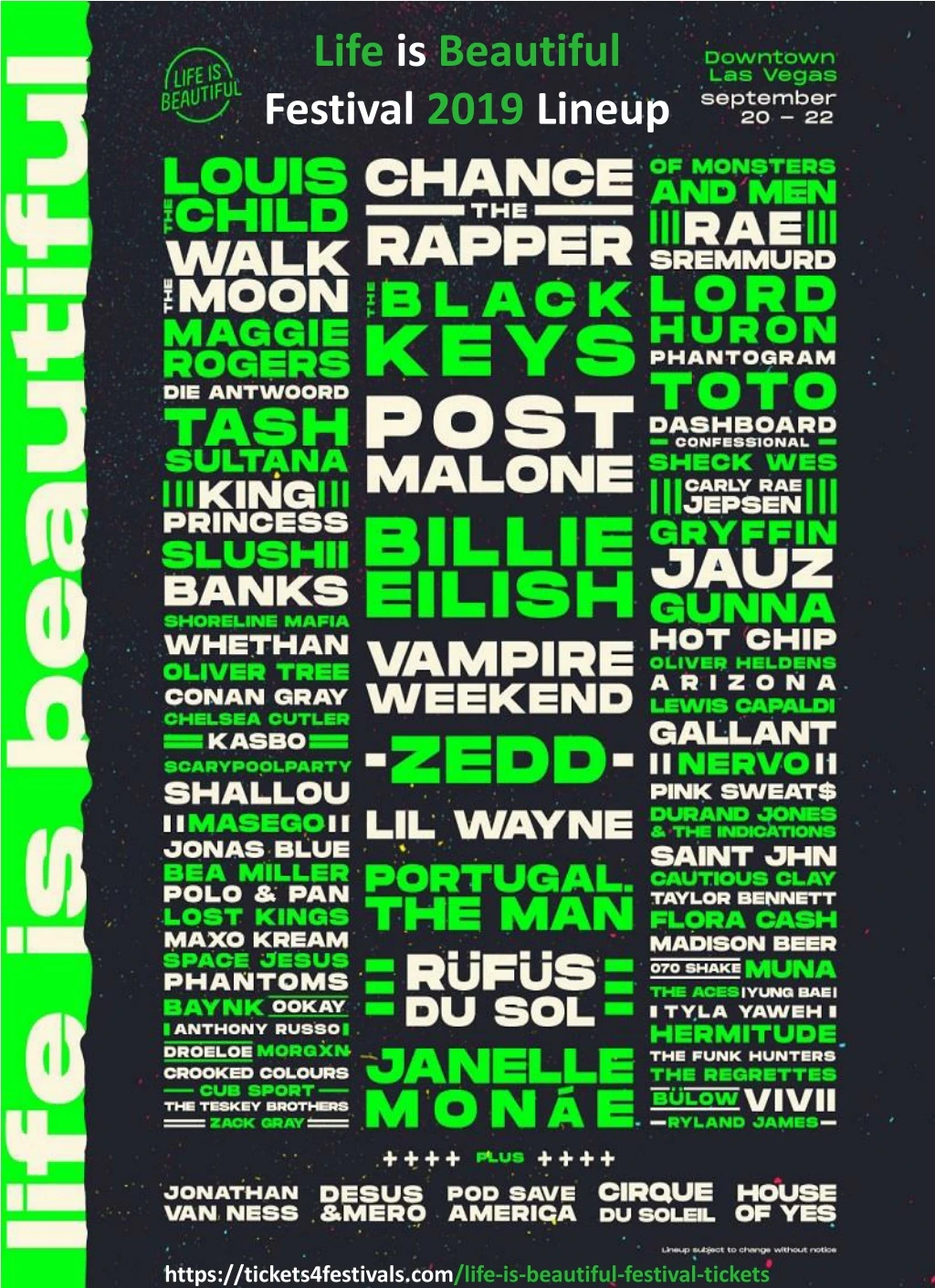 life is beautiful festival 2019 lineup