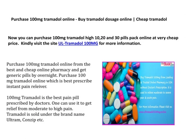 Purchase 100mg tramadol online - Buy tramadol dosage online | Cheap tramadol