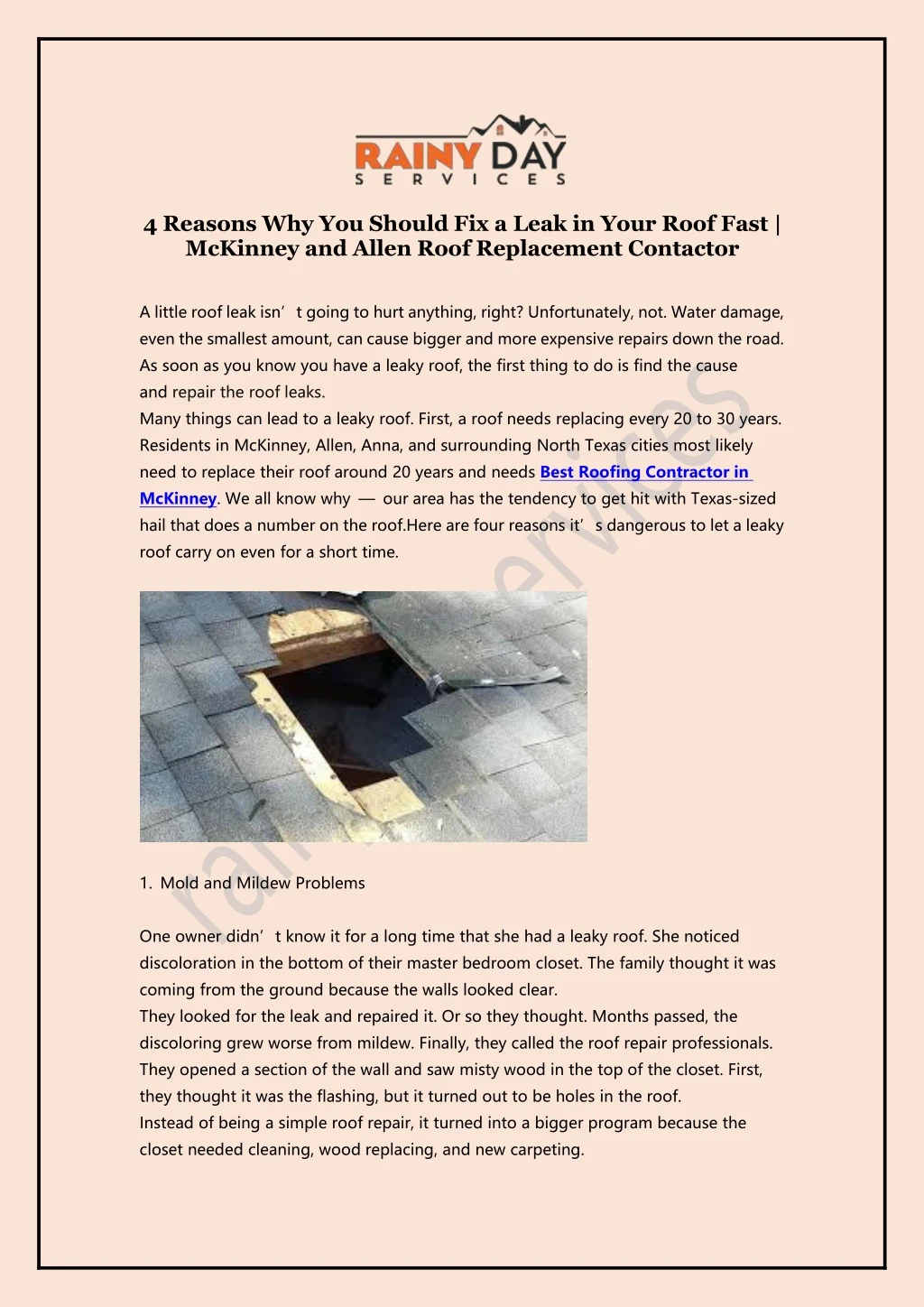 4 reasons why you should fix a leak in your roof