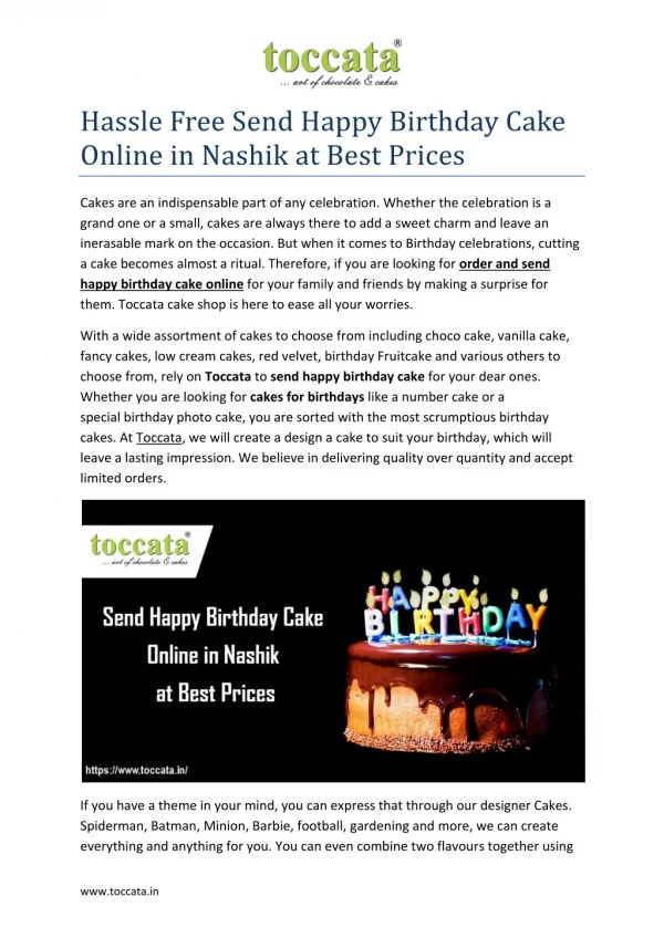 Send Happy Birthday Cake Online in Nashik