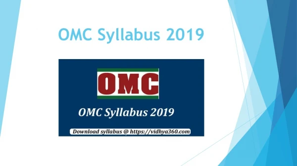 OMC Syllabus 2019 | Download Exam Syllabus & pattern From Here