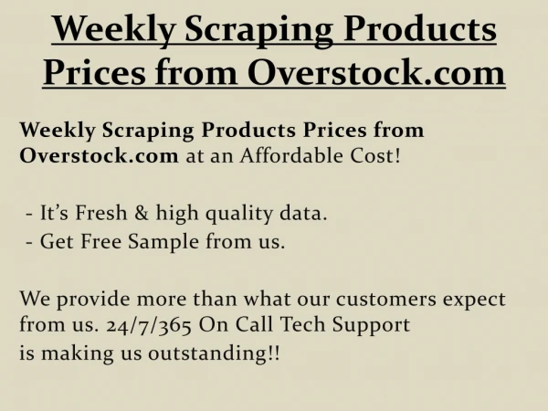 Weekly Scraping Products Prices from Overstock.com