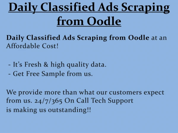 Daily Classified Ads Scraping from Oodle