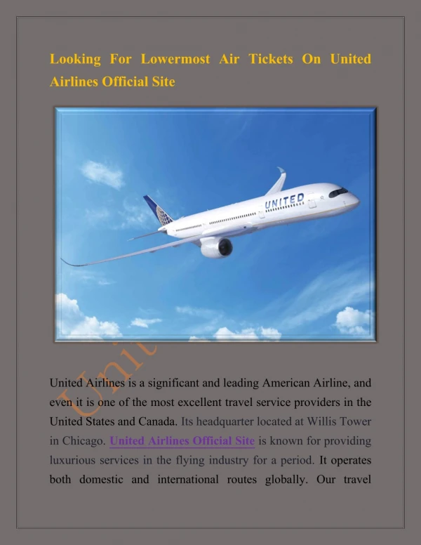 Call on United Airlines Official Site for your best holiday offer