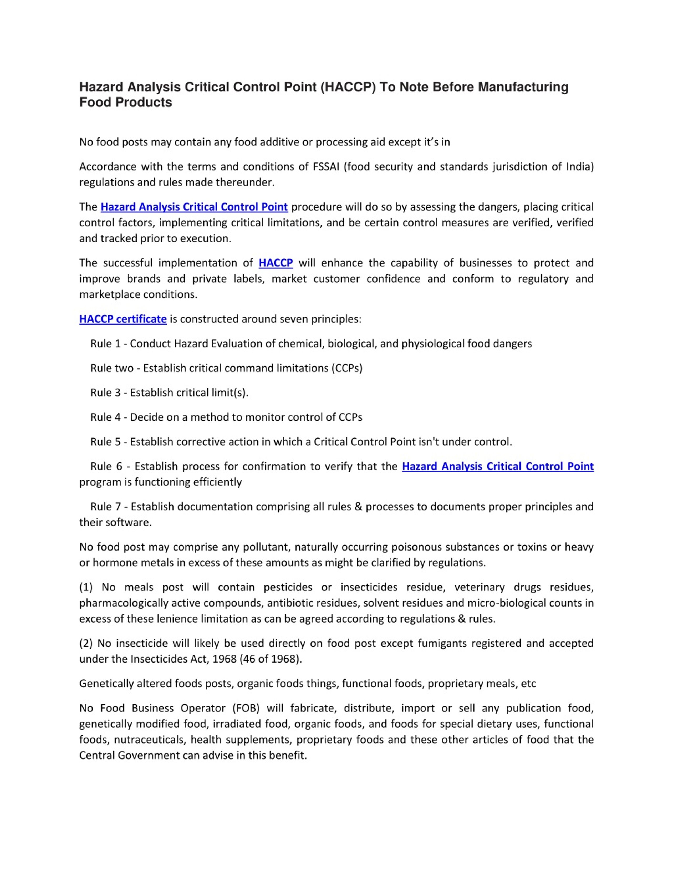 PPT - Hazard Analysis Critical Control Point PowerPoint Presentation ...