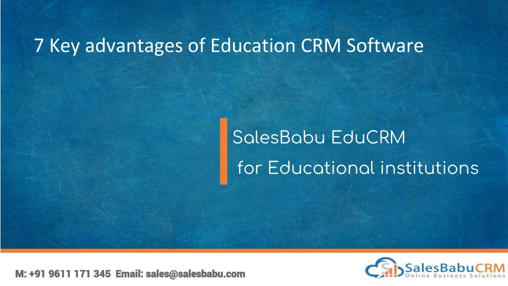 7 key advantages of education crm software