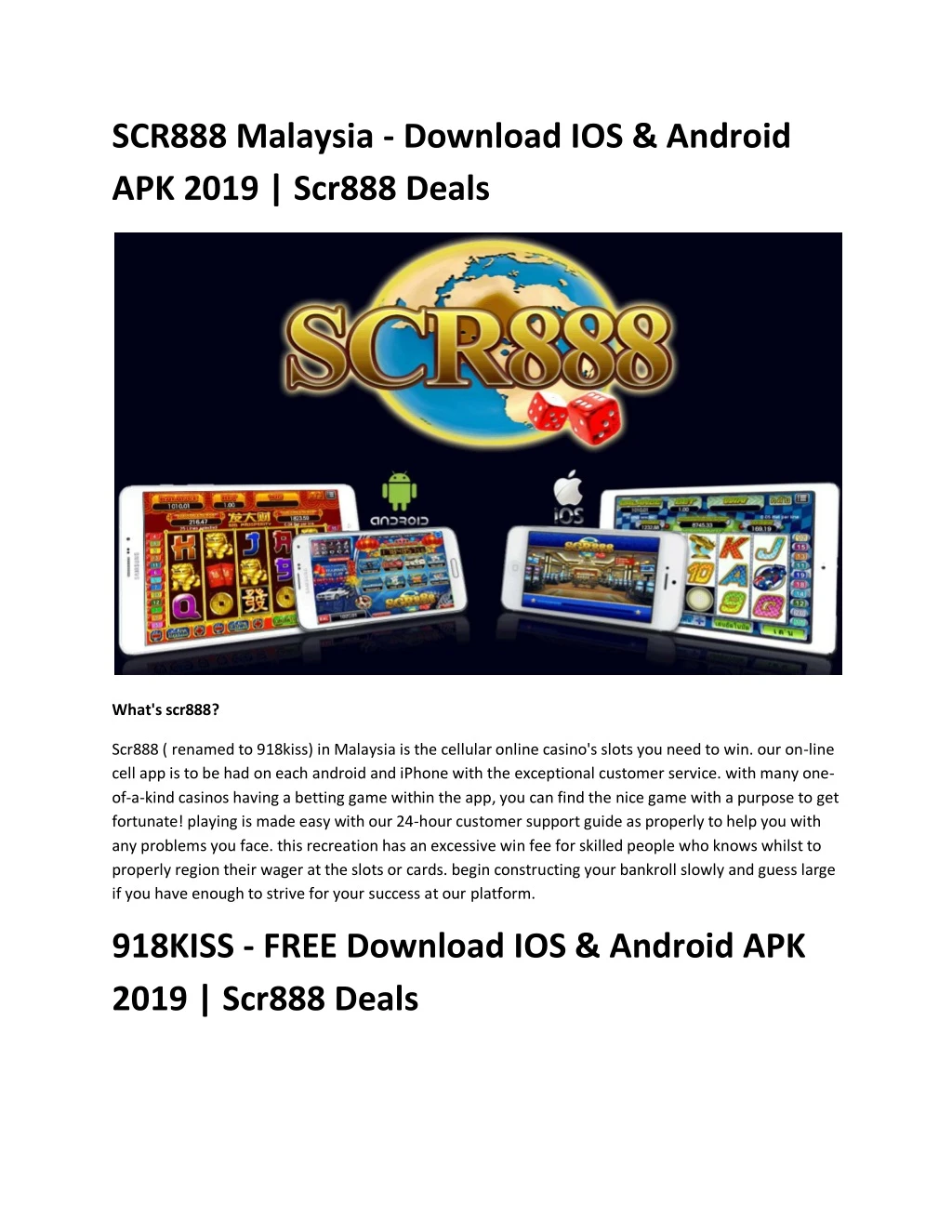 scr888 malaysia download ios android apk 2019