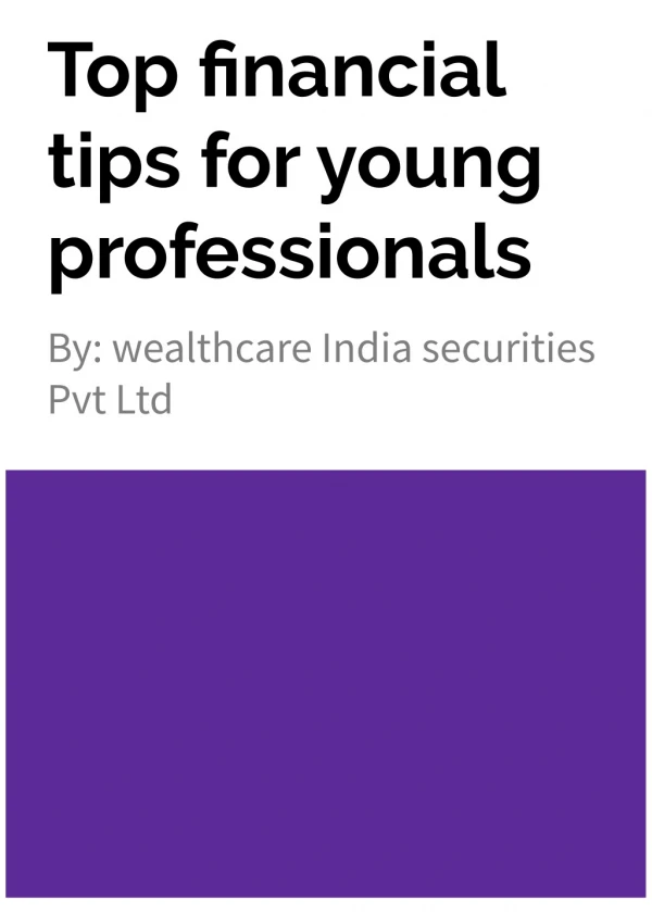 Top financial tips for young professionals