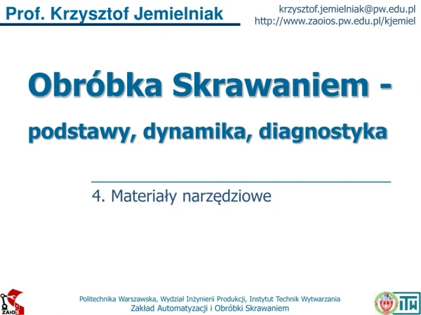 Obróbka Skrawaniem 04 Materiały narzędziowe