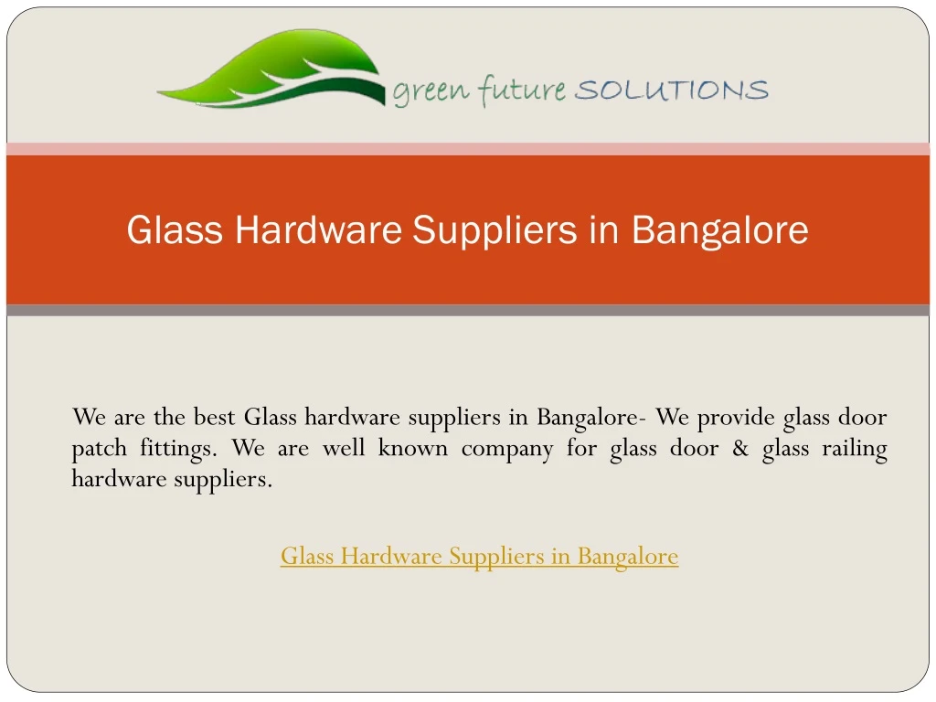 glass hardware suppliers in bangalore