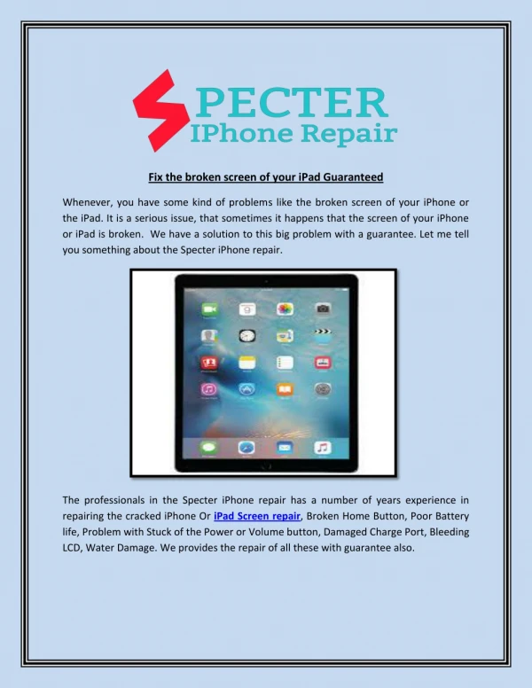 fix the broken screen of your ipad guaranteed
