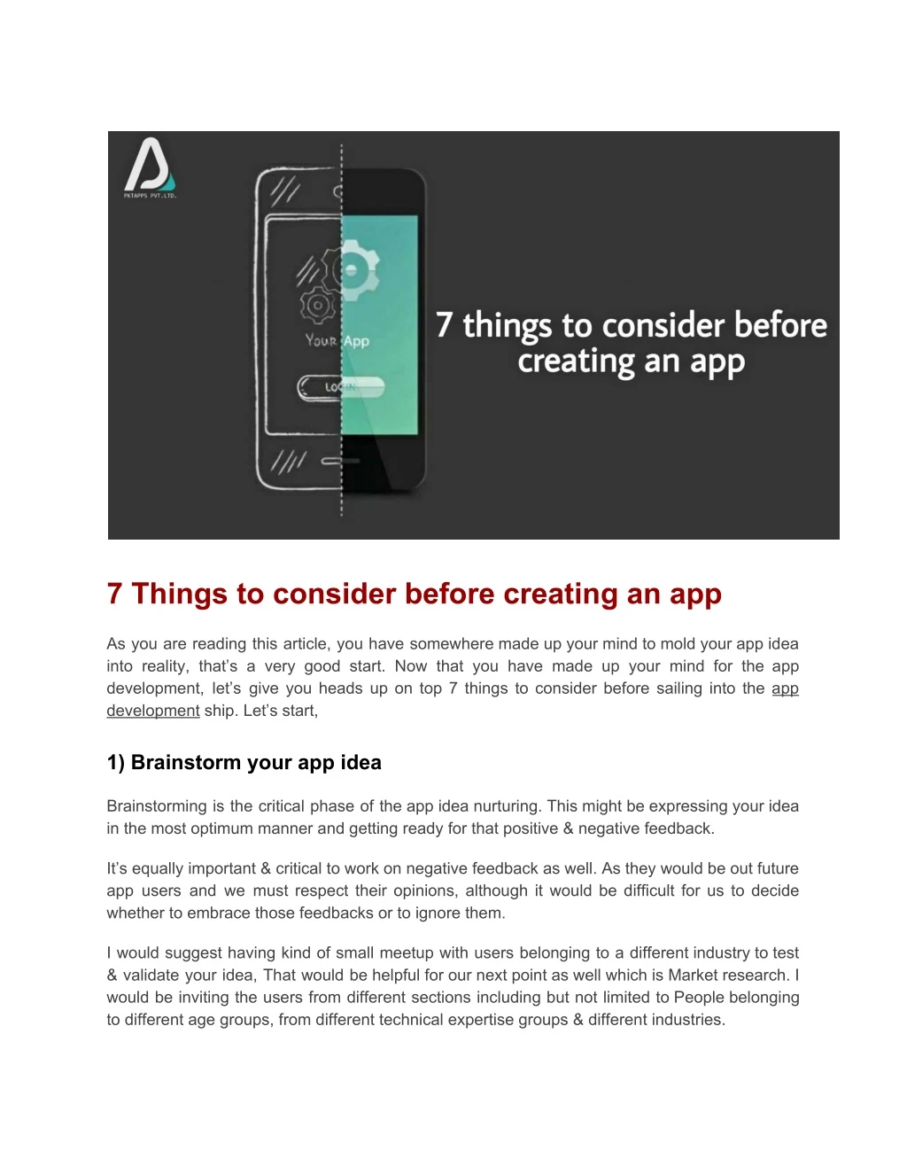 7 things to consider before creating an app