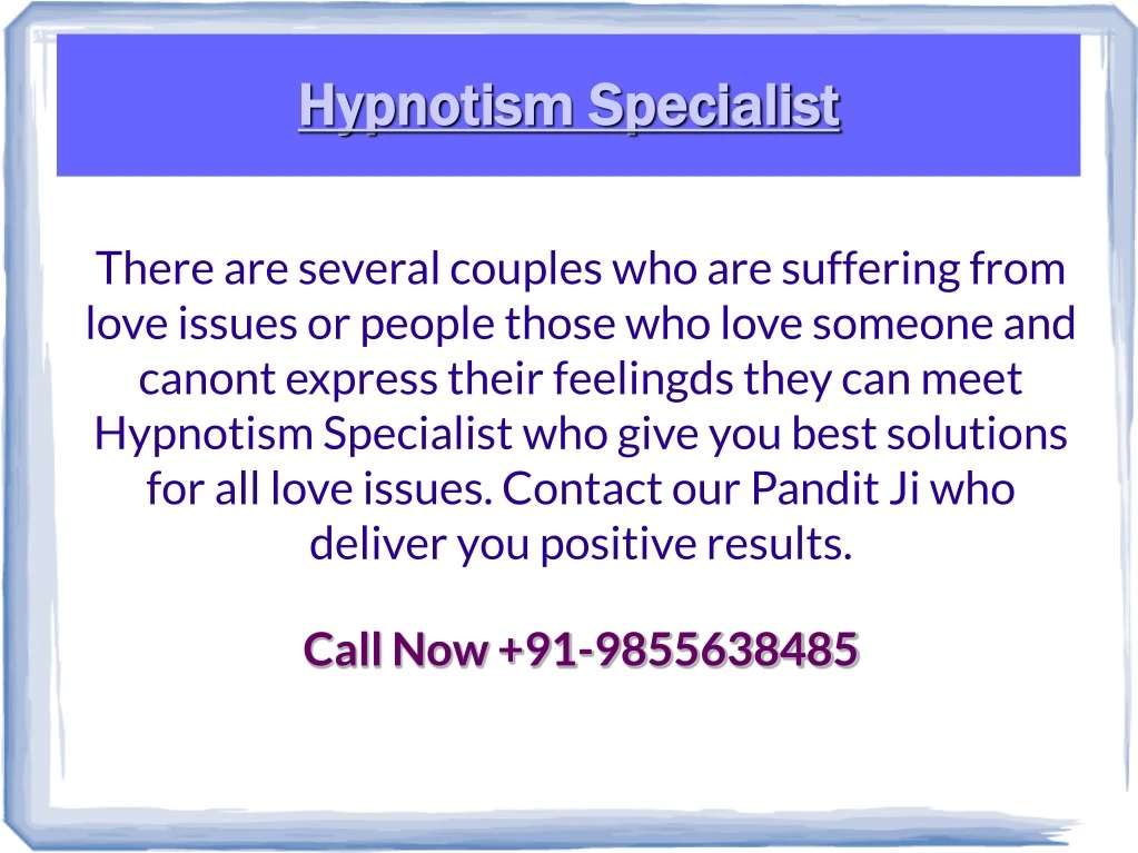 hypnotism specialist