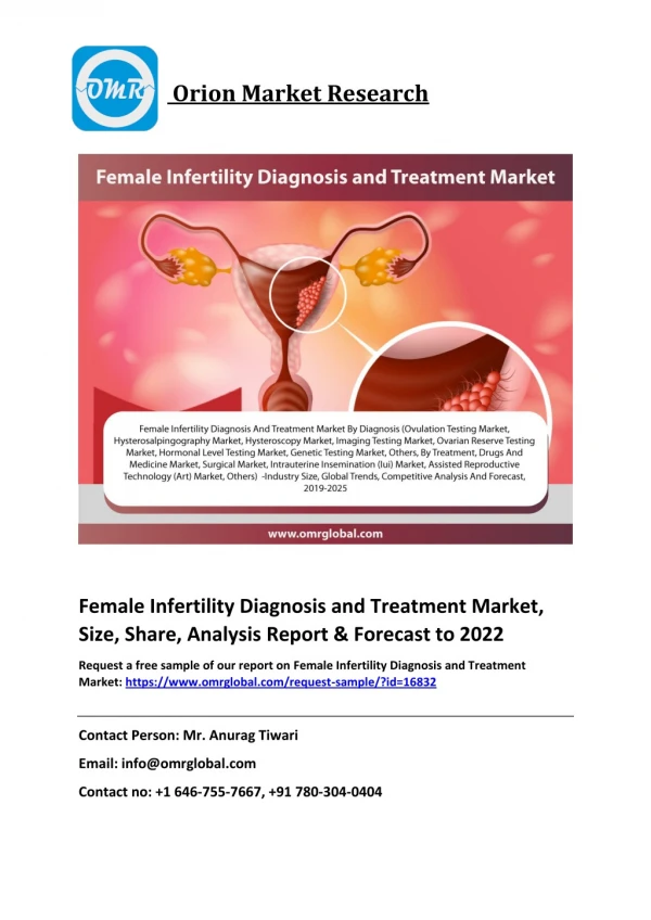 Female Infertility Diagnosis and Treatment Market: Size, Global Industry Trends and Forecast 2017-2022