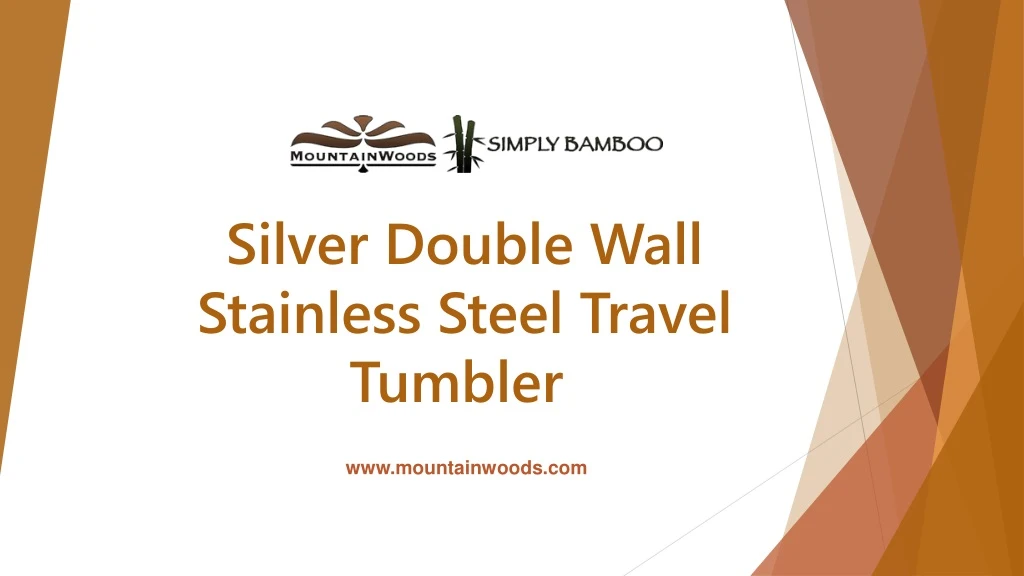silver double wall stainless steel travel tumbler