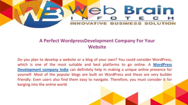 A Perfect WordpressDevelopment Company For Your Website