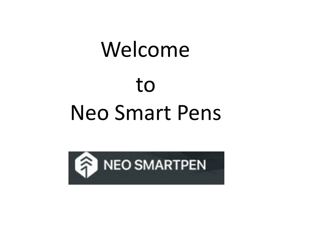 welcome to neo smart pens