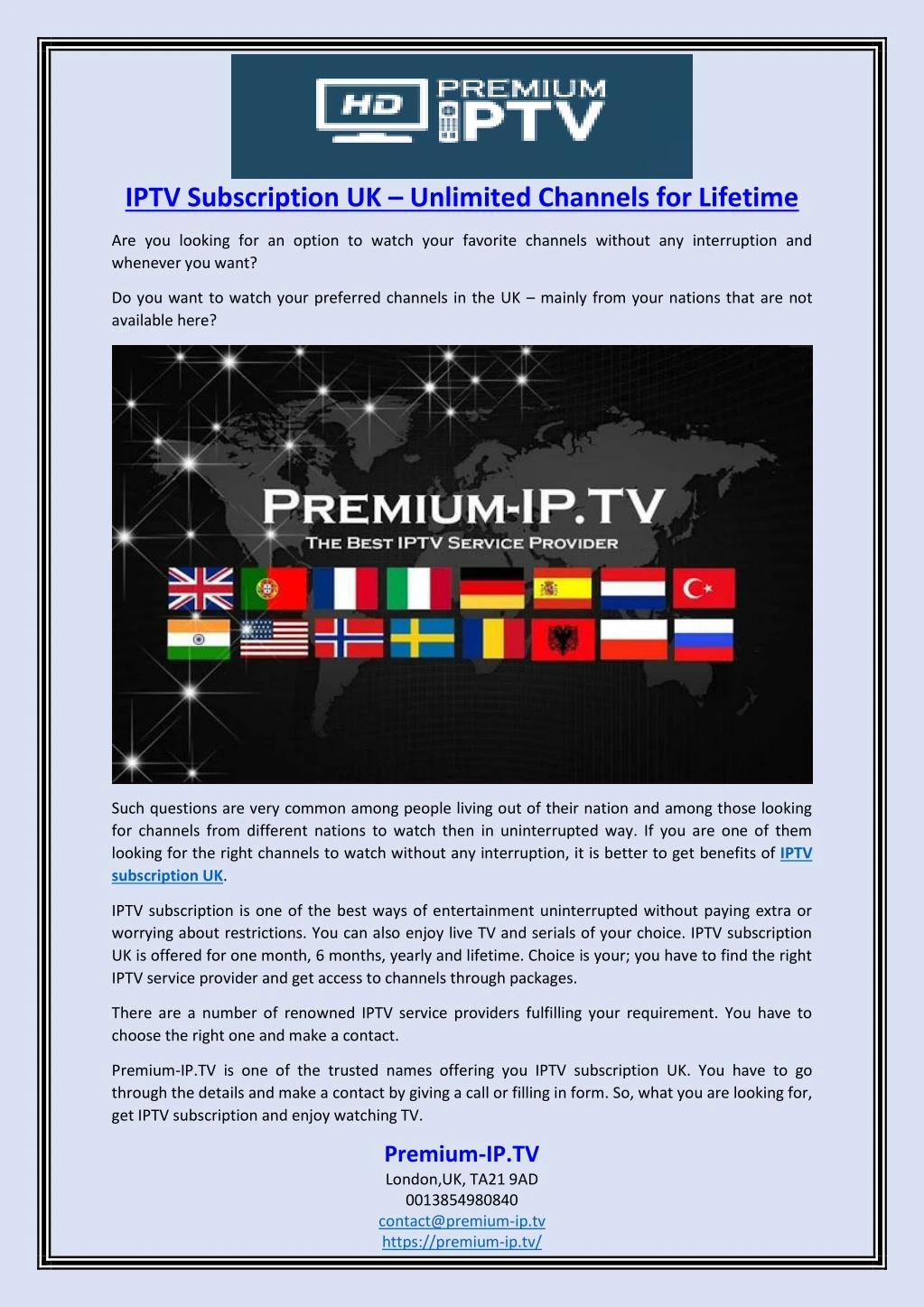 iptv subscription uk unlimited channels