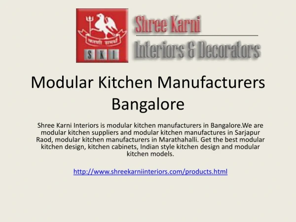 Modular Kitchen Manufacturers Bangalore