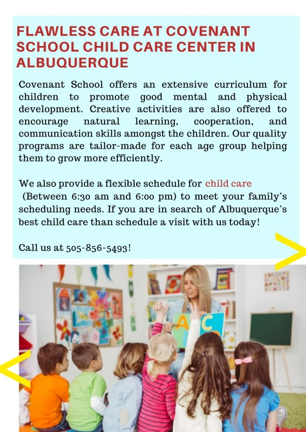 Flawless Care at Covenant School Child Care Center in Albuquerque