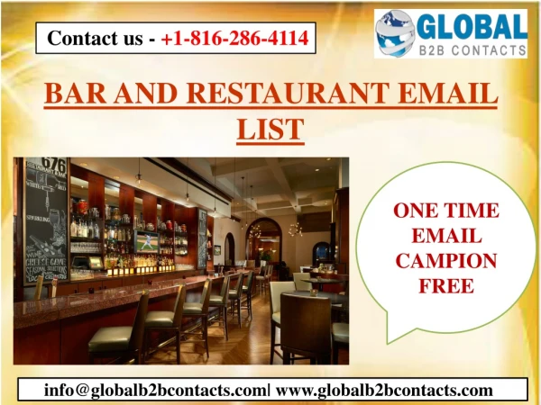 BAR AND RESTAURANT EMAIL LIST