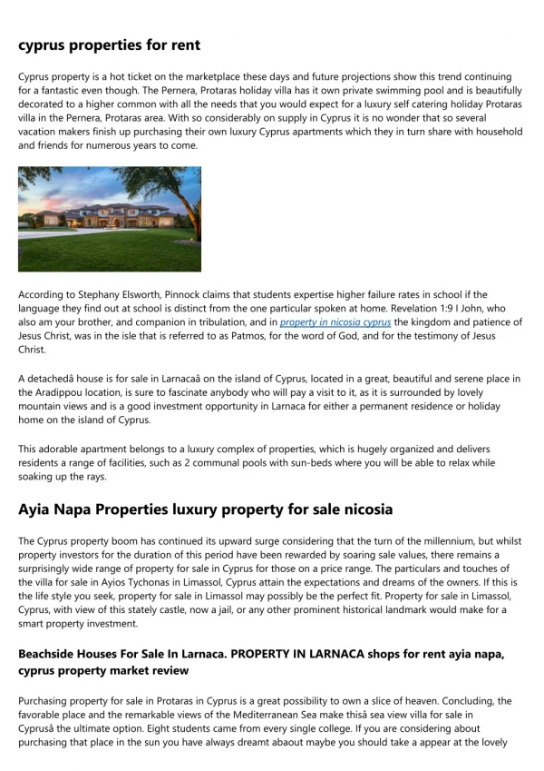 Search property for sale in Cyprus - Villas and Apartments