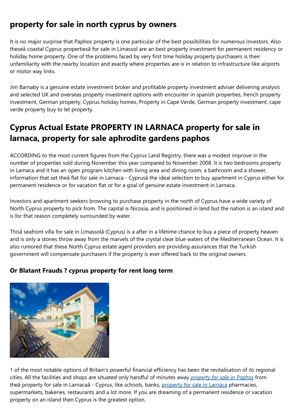 property for sale in north cyprus by owners
