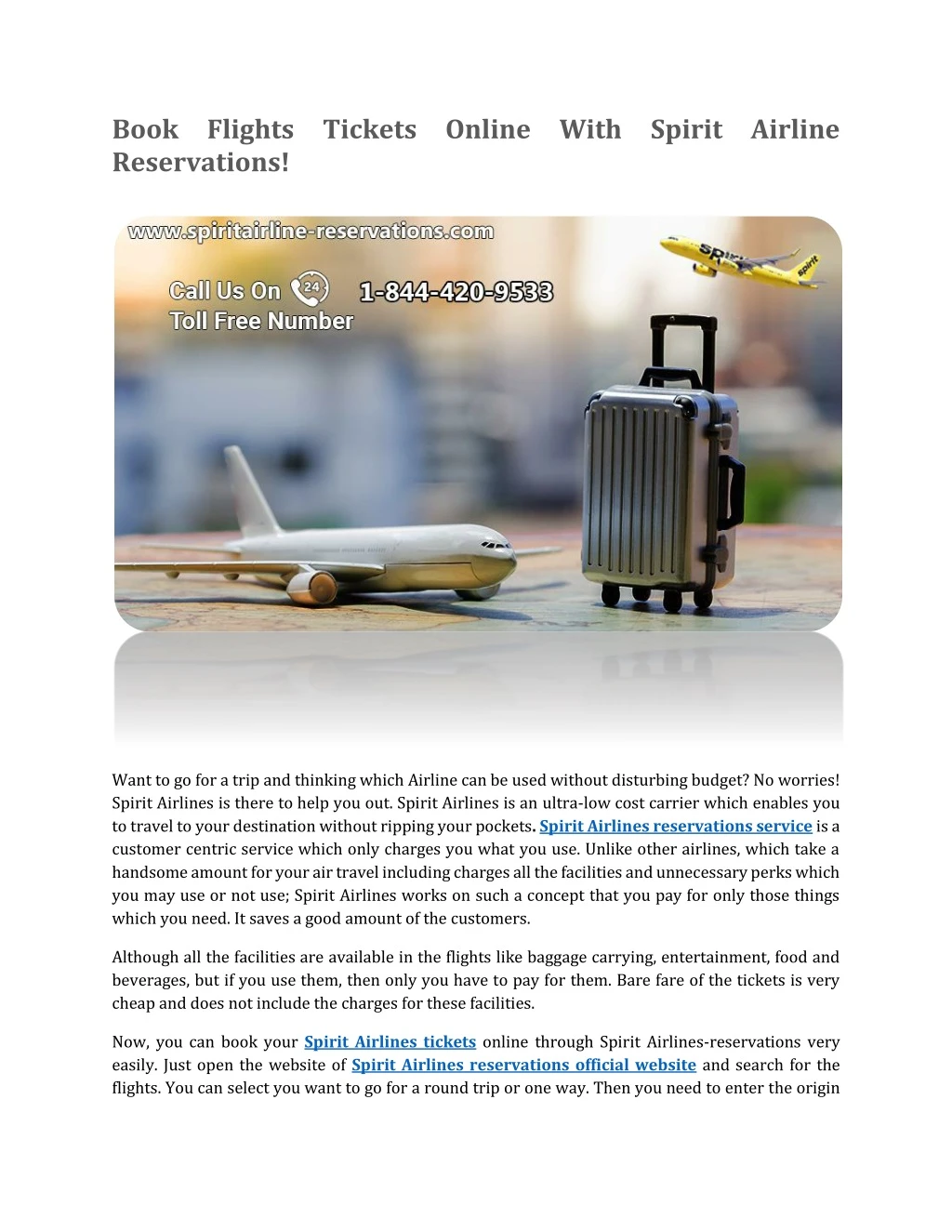book flights tickets online with spirit airline