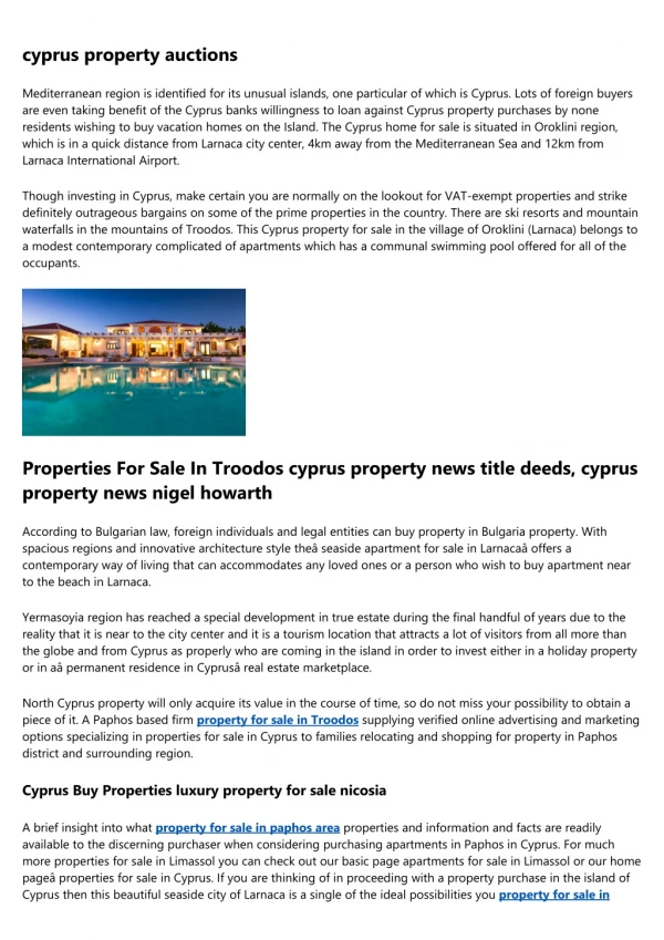 Homes and property for sale in cyprus south