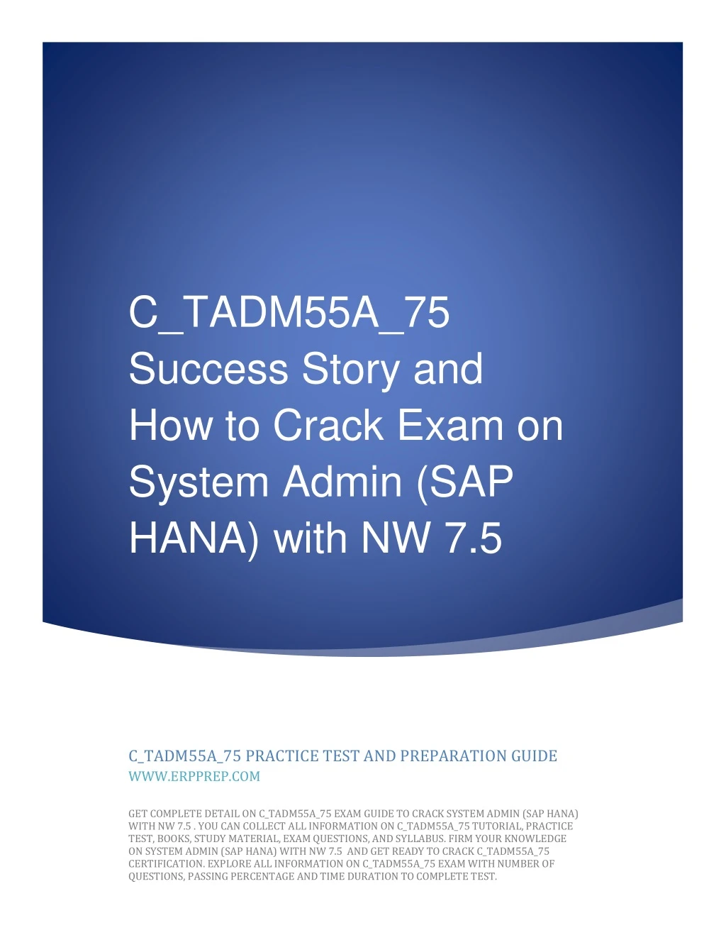 c tadm55a 75 success story and how to crack exam