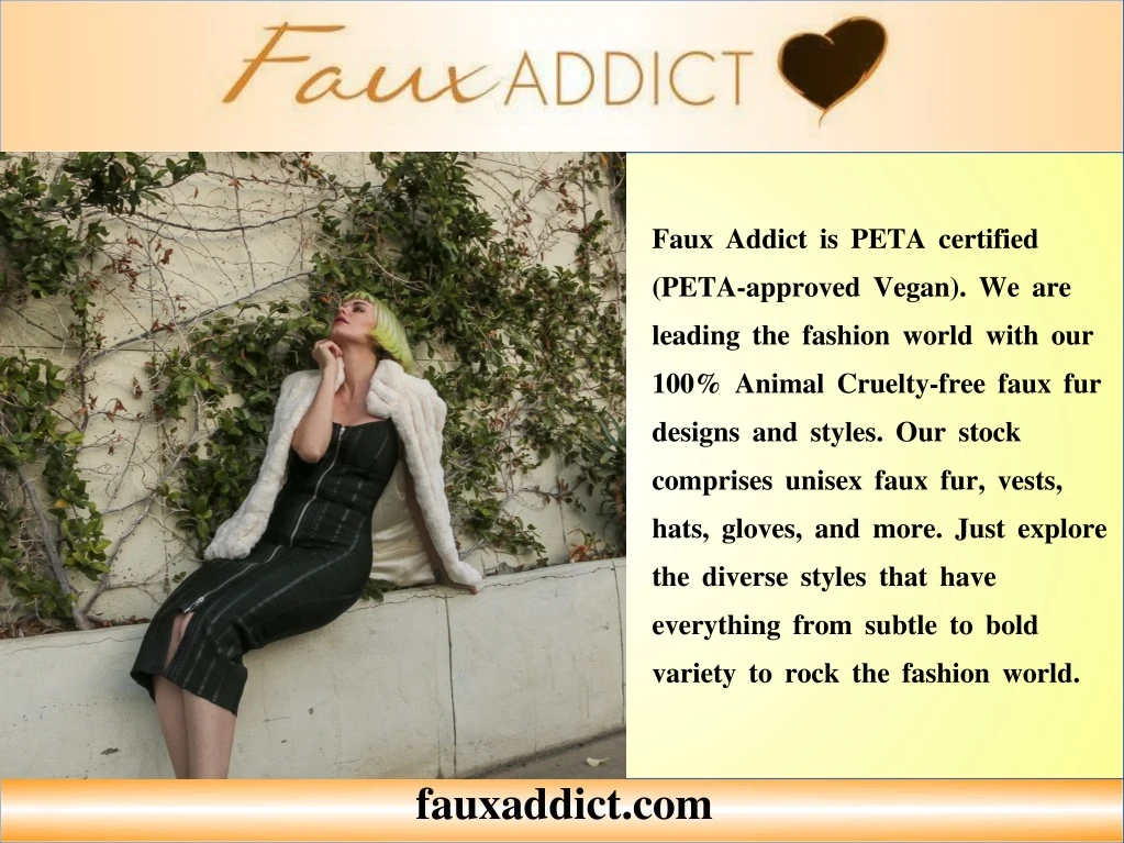 faux addict is peta certified peta approved vegan