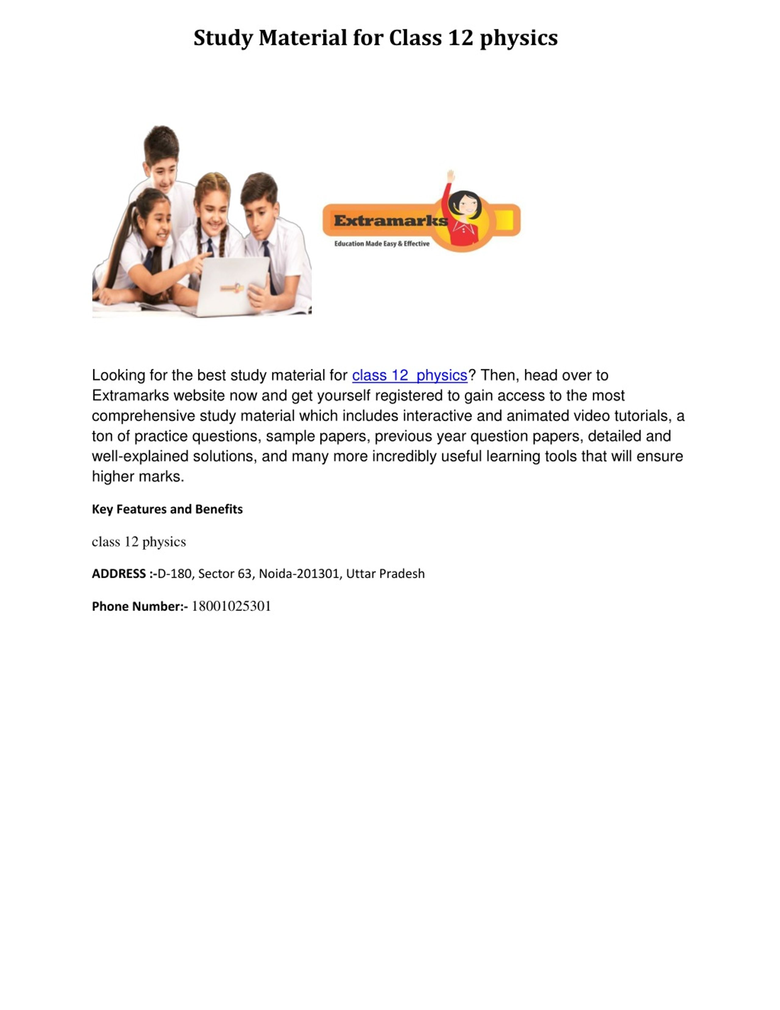 PPT - Study Material for Class 12 physics PowerPoint Presentation, free ...